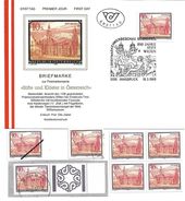 1500j: Österreich 1988, Kloster/ Stift Wilten, FDC Und Gesamt 6mal **/o, Plus Mustermarke - Abbeys & Monasteries