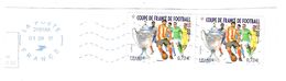 France  2017  YT 5145 Centenaire De La Coupe De France De Football  2 Timbres Sur Fragment Et Oblitération Bleue - Oblitérés