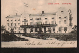 DD1992  SWEDEN HOTEL ORNEN LIDKOPING HEAVY CANCEL POSTCARD - Suecia