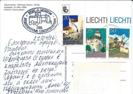 Postcard Liechtenstein Via Bulgaria 1996.nice Stamp Motive - 1986 And 1989  Castles - Briefe U. Dokumente