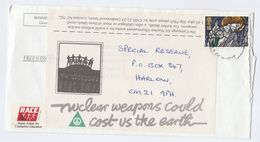 1982 Isle Of Wight NUCLEAR WEAPONS COULD COST US THE EARTH COVER Re-use Label Atomic Energy Gb Stamps - Atom