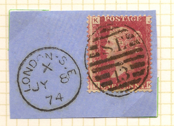 GB 1858 1d On Piece (plate 162) SG 43 U #ABJ017 - Briefe U. Dokumente