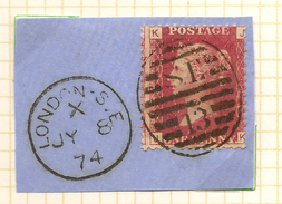 GB 1858 1d On Piece (plate 162) SG 43 U #ABJ017 - Storia Postale