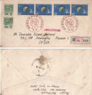 Japan 1965  Kyoto  ITU  FDI  Multifranked  Registered Cover To India   #  01054   D - Cartas & Documentos