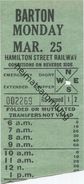 Kanada - Canada - HSR - Hamilton Street Railway - Barton - Fahrschein - Mondo