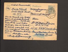 Alli.Bes.12 Pfg.Arbeiter-Ganzsache P 962 Formularverwendung Als Kriegsgefangenen-Karte V.1947 A.Halle Nach England - Ganzsachen
