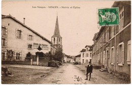 CPA Les Vosges, Vincey, Mairie Et Eglise (pk35468) - Vincey