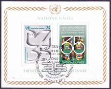 UNO Genf Geneva Geneve - 35 Jahre UN (MiNr: Bl.2) - Gest Used Obl - Blokken & Velletjes