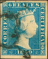 ISABEL II. Isabel II. 1 De Enero De 1850. º 4. 6 Reales Azul. Enormes Margenes. MAGNIFICO. Cert. CEM. (Edifil 2018: 1140 - Andere & Zonder Classificatie