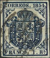 ISABEL II. Isabel II. 1 De Noviembre De 1854. º 34. 1 Real Azul. BONITO. (Edifil 2018: 485€) - Andere & Zonder Classificatie