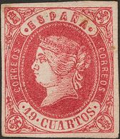 ISABEL II. Isabel II. 16 De Julio De 1862. (*) 60. 19 Cuartos Rosa. Color Excepcional. MAGNIFICO. (Edifil 2018: 265&euro - Andere & Zonder Classificatie