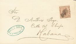 I REPUBLICA. Alegoría De España. SOBRE 136. (1873ca). 25 Cts Castaño. BARCELONA A LA HABANA (CUBA). MAGNIFICA E INUSUAL - Andere & Zonder Classificatie