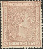 ALFONSO XII. Alfonso XII. 1 De Agosto De 1875. * 163. 5 Cts Lila. MAGNIFICO. (Edifil 2018: 102€) - Andere & Zonder Classificatie