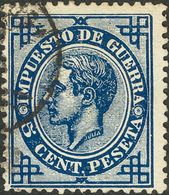 ALFONSO XII. Alfonso XII. 1 De Junio De 1876. Impuesto De Guerra. º 183ec. 5 Cts Azul. ERROR DE COLOR. MAGNIFICO. Cert. - Andere & Zonder Classificatie