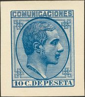 ALFONSO XII. Alfonso XII. 1 De Julio De 1878. (*) 192P. 10 Cts Azul. PRUEBA DE PUNZON. MAGNIFICA Y RARA. (Galvez 1054) - Andere & Zonder Classificatie