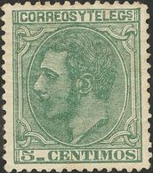 ALFONSO XII. Alfonso XII. 1 De Mayo De 1879. * 201. 5 Cts Verde. Color Intenso. PIEZA DE LUJO. - Andere & Zonder Classificatie