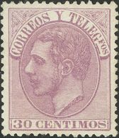 ALFONSO XII. Alfonso XII. 1 De Enero De 1882. (*) 211. 30 Cts Lila Intenso. Color Y Centraje Excepcional. PIEZA DE LUJO. - Andere & Zonder Classificatie