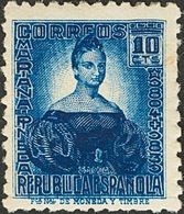 II REPUBLICA. Personajes. * 682cc. 10 Cts Azul Oscuro. CAMBIO DE COLOR. MAGNIFICO. (Edifil 2015: 176€) - Andere & Zonder Classificatie