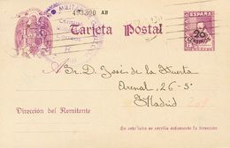 ENTEROS POSTALES. SOBRE EP85. 1939. 20 Cts Sobre 15 Cts Violeta Sobre Tarjeta Entero Postal De SAN SEBASTIAN A MADRID. M - Andere & Zonder Classificatie