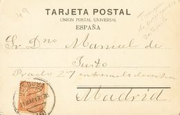 FISCALES. SOBRE 1913. 10 Cts Castaño (Especial Movil). Tarjeta Postal De CORDOBA A MADRID. MAGNIFICA Y RARO USO FISCAL. - Andere & Zonder Classificatie