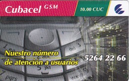 TARJETA DE CUBA DE 10 CUC DE CUBACEL GSM EN PAPEL  (ETECSA) - Cuba