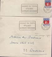 2 Lettres Limoges Gare 1965 =o " Gagnez Du Temps Utilisez La Poste Aérienne - 1960-.... Brieven & Documenten