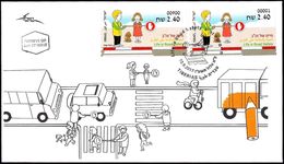 ISRAEL 2017 - Road Safety In Israel - Life Is Road Safety - Philatelic Bureau ATM #001 & Tiberias ATM #900 Labels - FDC - Sonstige (Land)