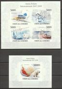 Comores 2010, Polar Year, 4val In BF +BF IMPERFORATED - International Polar Year