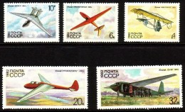 RUSSIE-URSS Avion, Avions, Plane. Planes, Yvert N°4933/37 ** MNH - Vliegtuigen