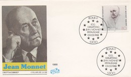 1087 CEE EG EU - Jean Monnet 1888 - 1979  Bonn FDC 05/05/1988 TB - European Community