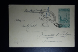 AUSTRIA: KuK Postcard Etappenpost Bosnie-Herzegowina Kyryic 1916 Konjic To Barwalde  Censor Cancel Sarajevo - Brieven En Documenten