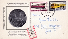 R Brief Mit Sonder R Zettel, NEZ, Essen, " 20 Jahre ArGe Ruhr" 1971, - R- Und V-Zettel