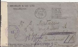 COMPANY IN WELLINGTON HEADER, CENSORED NR 18, COVER, 1939, NEW ZEELAND - Lettres & Documents