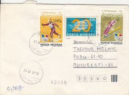 BIATHLON, SKIING, TOURISM, STAMPS ON REGISTERED COVER, 1997, ROMANIA - Lettres & Documents
