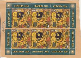 CHRISTMAS, JESUS' BIRTH, STAMPS ON FRAGMENT, 2014, ROMANIA - Lettres & Documents