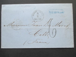 Altdeutschland Thurn & Taxis Hamburg 1866 Brief Nach Frankreich. Des Arts Hamburg. 6 Stempel! Interessanter Brief!! - Brieven En Documenten