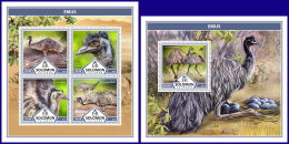 SOLOMON ISLANDS 2017 ** Emus Birds Vögel Oiseaux M/S+S/S - OFFICIAL ISSUE - DH1737 - Straussen- Und Laufvögel