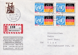 Eingedruckter R-Zettel: 509 Leverkusen, 180 Ub " *ad " - R- & V- Labels