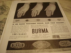 ANCIENNE PUBLICITE BAGUES BURMA 1934 - Sonstige & Ohne Zuordnung