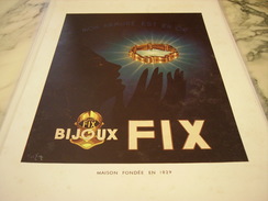 ANCIENNE PUBLICITE  BIJOUX  FIX 1948 - Andere & Zonder Classificatie