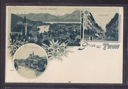 CPA SUISSE - THOUNE - THUN - GRUSS AUS - TB CP Multivue ILLUSTRATIONS - Hauptgasse , Vue Générale , Etc... - Thoune / Thun