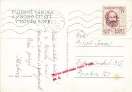 M0194 - Czechoslovakia (1968) Pardubice 2 (machine Postmark); Postcard; Tariff: 30h (stamp: Karl Marx (1818-1883)) - Karl Marx