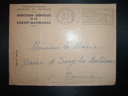 LETTRE OBL.MEC.3-10-1958 VERSAILLES RP (78 YVELINES) DIRECTION GENERALE DE LA SURETE NATIONALE - Lettres Civiles En Franchise