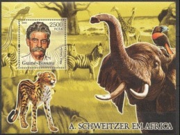 Guinée Bissau 2005 Albert SCHWEITZER Elephant  Bird Oiseau - Albert Schweitzer
