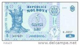(!) Moldova - 5 Ley  1999 UNC - KING - Moldova