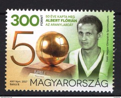 HUNGARY 2017. Florian Albert Gold Ball Player Football / Soccer Stamp MNH (**) - Nuevos