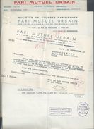 EQUITATION LOT DE 3 LETTRES PARIS MUTUEL COURSES DE CHEVAUX  URBAIN PARIS RUE DE PENTHIÈVRE 1952 : - Equitation