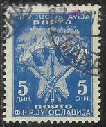 JUGOSLAVIA YUGOSLAVIA 1951 1952 POSTAGE DUE PORTO SEGNATASSE Torches And STAR 5d USATO USED OBLITERE´ - Posta Aerea