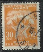 JUGOSLAVIA YUGOSLAVIA 1951 1952 POSTAGE DUE PORTO SEGNATASSE Torches And STAR 30d USATO USED OBLITERE´ - Poste Aérienne