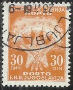 JUGOSLAVIA YUGOSLAVIA 1951 1952 POSTAGE DUE PORTO SEGNATASSE Torches And STAR 30d USATO USED OBLITERE´ - Airmail